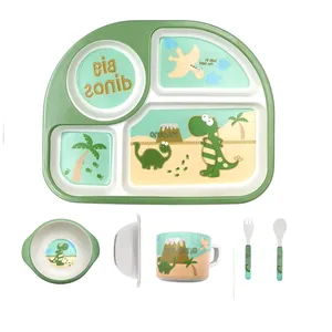 गर्म बेच पशु बांस फाइबर बच्चों Tableware सेट पर्यावरण के अनुकूल और स्वस्थ भारी धातु-नि: शुल्क बांस फाइबर बर्तन