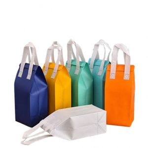 Reusable Insulated Aluminum Foil Drink Cooler Bag Non-Woven Thermal Bag for Food for <b>Milk</b> Cake Bread <b>Chocolate</b> - Product Image 4