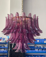 Lustre élégant de style américain moderne italien en améthyste, lustre rond violet pour restaurant, hôtel, villa, maison