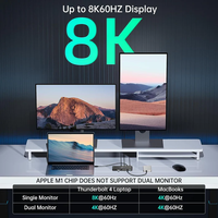 Estación de acoplamiento ACASIS 11 en 1 Thunderbolt 4 compatible con pantalla 8K 60Hz Compatible con M1 M2 Macs/Windows/Linux estación de acoplamiento