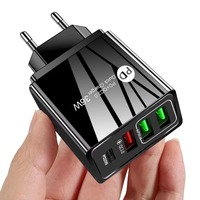 Chargeur mural USB à 4 ports à charge rapide 36W, adaptateur de chargeur USB C multi-ports pour iPhone, compatible avec la charge des téléphones et tablettes