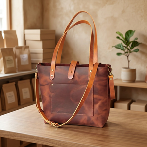 Sacs à main en cuir de vachette BS INTERNATIONAL, mode, durables, légers, fermeture éclair, pochette, imperméables, grande capacité, double sangle - Product Image 1