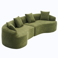 Modernes Vakuumverpacktes Schaumstoff-Komprimiertes Sofa Grünes Chenille 4-Sitzer Komprimiertes Sofa Luxuriöses Modulares Vakuum-Schwamm-Komprimiertes Sofa