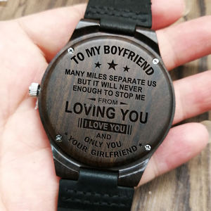 Orologio <span class=keywords><strong>in</strong></span> <span class=keywords><strong>Legno</strong></span> Personalizzato con Foto e Incisione sul Retro, Regalo per Anniversario o Compleanno - Product Image 6