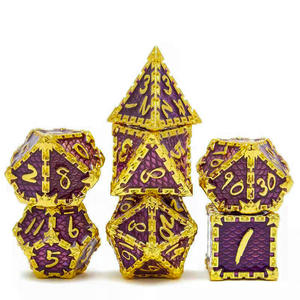 Оптовые наборы высококачественных металлических кубиков для DND (от D4 до D20), из цинкового сплава, многогранные, 7 штук, для игр D&D - Product Image 3