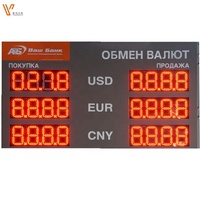 Afficheur de taux de change numérique LED de 0,8 pouce pour le dollar américain / Tableau d'affichage des taux de change des devises