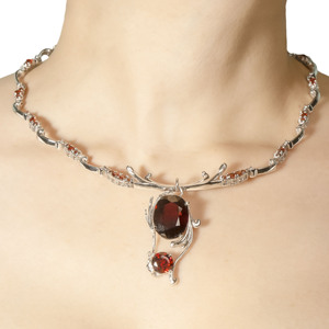 สร้อยอัญมณีโกเมนสีขาวสไตล์อิตาลี14K/18K เทรนด์ร้อนแรงสำหรับผู้หญิง - Product Image 5