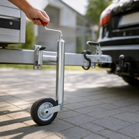 Roue de manœuvre OEM galvanisée réglable, capacité 771 lb, roue en caoutchouc massif de 8 pouces pour remorque utilitaire – Offre Spéciale