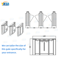 Barrière à ailes coulissantes automatiques pour un contrôle efficace du flux, accès rapide en 0,2s, système de sécurité 1400 mm pour les hubs de transit et les stades sportifs