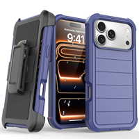 Étui de téléphone robuste pour l'extérieur, étui de téléphone portable anti-chute avec clip de ceinture détachable pour iPhone 18 Pro 17 16 15 11 12 13