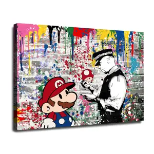Graffiti Pop Street Wall Art Pictures And Cartoon Toy Canvas Prints Posters For Wall And Home Kids Room Decoration