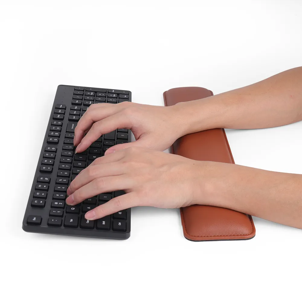 Wholesale Full Ergonomic Memory Foam Cushion Leather Keyboard Wrist Rest Pad For Office Mouse Pad With Wrist Support