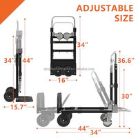 Carretilla Plegable con Estructura de Aluminio, Carro Plegable para Sacos, Carretilla de Mano Plegable