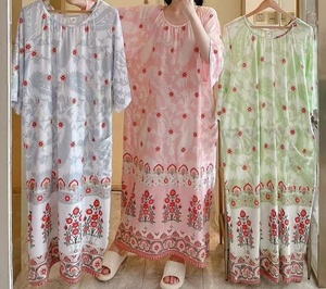 Women 's <strong>Maxi</strong> <strong>Nightdress</strong> Plus Oversize Long Nighty Dress O-neck With Pocket Floral Style Home Wear Extremely Loose Sleepwear - Product Image 5