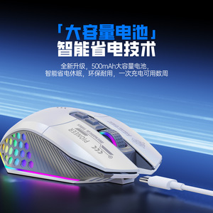 เมาส์เกมมิ่ง X802 ไตรโหมด 6 ปุ่ม ตั้งค่ามาโครได้ 1000Hz ไฟ RGB ดีไซน์ตามหลักสรีรศาสตร์ - Product Image 4