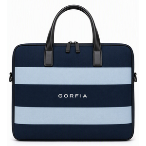 Wholesale Custom men Business Briefcase Laptop <b>Bag</b> Striped Fabric Handbag Large Capacity Office Work Shoulder <b>Bag</b> with PU Handle - Product Image 3