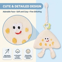 Porte-clés en peluche adorable en forme de fromage à la crème, breloque de sac en peluche, jouet en peluche doux avec sangle réglable, personnalisable OEM