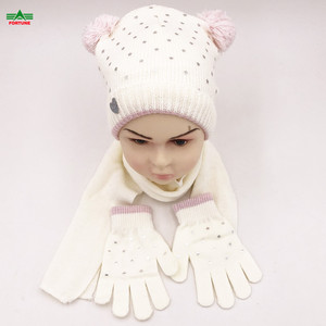 100% Acrylic Christmas <strong>Hat</strong> Scarf <strong>Gloves</strong> <strong>Set</strong> Kids Fashion Accessories Winter <strong>Hats</strong> <strong>Gloves</strong> Scarves Girls Winter <strong>Hat</strong> <strong>Set</strong> - Product Image 1