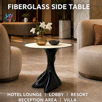 Ensemble de salle à manger moderne et personnalisé, couleur brillante, courbé, durable, écologique, en fibre de verre, table d'appoint pour hôtel et appartement