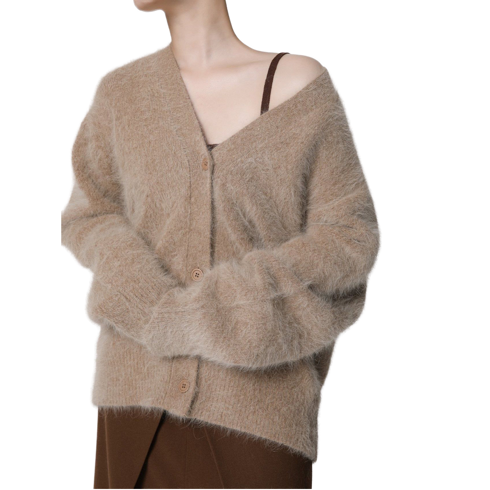 【2plan】Arthur Angora V-neck knit cardigan 2plan】Arthur Angora V-neck knit cardigan