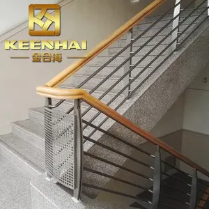Conception moderne de main courante en acier inoxydable 304/316 pour les escaliers intérieurs et extérieurs Balustrades de plancher de balcon de forme ronde