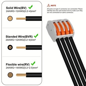 Conector de cable de resorte PCT 28-12 AWG, bloque de terminales ABS para cableado eléctrico DIY - Product Image 1