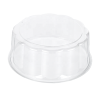 Boîtes d'emballage pour gâteaux rondes en PET recyclables jetables de 12 pouces, contenants en plastique pour desserts avec couvercle transparent pour anniversaire