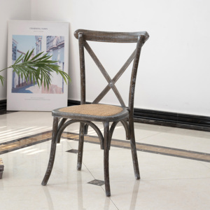 Chaise en bois durable de style fermier classique <span class=keywords><strong>pour</strong></span> adultes, idéale <span class=keywords><strong>pour</strong></span> les mariages, les banquets et les événements, avec dossier croisé - Product Image 4