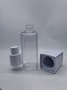 PETG, 50ml, 60ml, 100ml, 150ml, 200ml, 250ml, botella pulverizadora de niebla cuadrada plana sin fugas, resorte recargable para champú de suero para el cuidado de la piel - Product Image 5