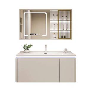 Nuevo <span class=keywords><strong>Mueble</strong></span> de <span class=keywords><strong>Baño</strong></span> de PVC Blanco Estilo Europeo, Montado en la Pared, Impermeable, <span class=keywords><strong>con</strong></span> Espejo <span class=keywords><strong>con</strong></span> Tira de Luz LED, Gabinete <span class=keywords><strong>y</strong></span> <span class=keywords><strong>Lavabo</strong></span> - Product Image 6