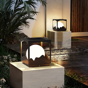 Lampe solaire à pilier Nightsappan SPL-8905, IP55, étanche, en acier inoxydable, pour extérieur - Product Image 1