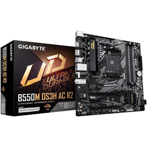<span class=keywords><strong>GIGABYTE</strong></span> <span class=keywords><strong>B550M</strong></span> DS3H AC R2 DDR4, Compatible con Ry5000 G-Series, R5000 Series, Micro-ATX, Doble M.2, WIFI5, PC - Product Image 1