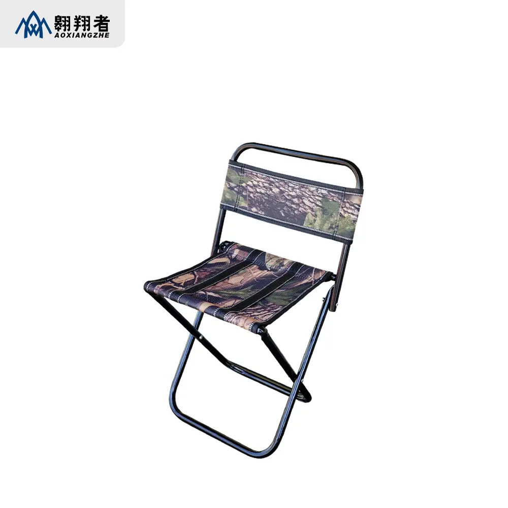 Kursi lipat persegi kecil, kursi berkemah portabel dengan sandaran punggung