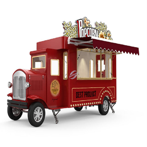 Fully Equipped Retro Electric Popcorn Food Cart Double Side Business Window Outdoor Snack <b>Vending</b> Truck With Awning - Product Image 1