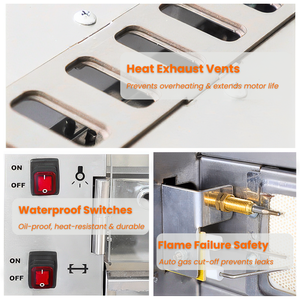 Rôtissoire à gaz commerciale avec porte vitrée transparente pour la présentation de viandes succulentes lors d'événements de restauration - Product Image 3