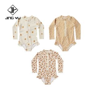 Maillot de bain une pièce pour filles, imprimé mignon, manches longues, protection solaire, personnalisé par le fabricant, nouveauté 2024 - Product Image 1