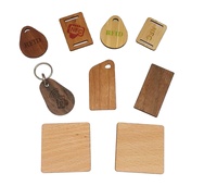 13.56MHz RFID porte-clés en bois personnalisé imprimé accès de proximité 125KHz étiquette rfid