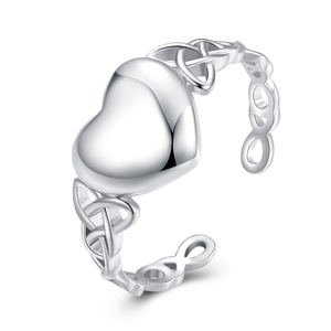 Nouvelle <span class=keywords><strong>bague</strong></span> ouverte en forme de cœur plaquée or blanc, style unisexe, s925, argent, index, bijoux - Product Image 1