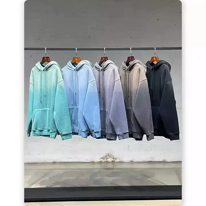 Cổ Điển Rửa Sạch Áo Áo Nỉ Đen Đá Rửa Sạch Hoodies Bán Buôn Đá Người Đàn Ông Dệt Kim Vải 100% Bông Vải In Lót