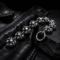 Bracelet Crâne en Acier Titane Style Punk Sombre pour Homme – Accessoire de Mode Vintage Tendance Rock Haute Qualité