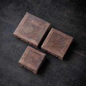 Wuyang ali di pollo legno <span class=keywords><strong>esagonale</strong></span> intaglio staffa <span class=keywords><strong>solido</strong></span> en Buddha artigianato rettangolare <span class=keywords><strong>base</strong></span> quadrata decorazione - Product Image 3