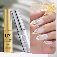 Hanyi Personnalisable Luxe UV Gel Résine Nail Email Liner Art Qualité supérieure OEM Métal Argent Or Métallique Gel Lampe LED Source