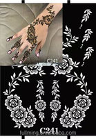 2024 pochoir de tatouage au henné temporaire personnalisé pour dessin de fleurs faisant pochoir tatouage au henné pochoir pochoirs au henné Fullhand autocollant