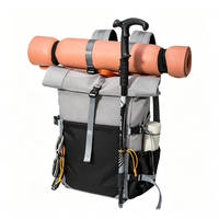 Sac à dos de voyage extensible à enroulement, en nylon imperméable, pour la randonnée, 22L à 28L, multi-poches, pour le camping en plein air, OEM ODM