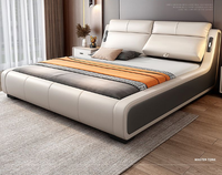 Camas Modernas de Lujo con Base de Madera Sólida, Diseños de Camas King Size, Camas Multifuncionales con Tapicería