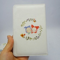 Porte-passeport en cuir PU personnalisé avec impression couleur intégrale, motif dessin animé, portefeuille pour documents de voyage, protège-passeport