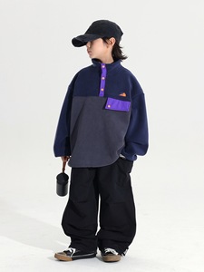Sweat-shirt pour garçons de style japonais, automne 2025, nouveau, enfants, beau, trésor masculin, mode, couleur contrastée, manches longues, tendance - Product Image 5