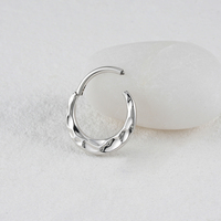 Droite Grand 16G Implant Grade Titane Daith Piercing Miroir Polonais Martelé Nez Articulé Clicker