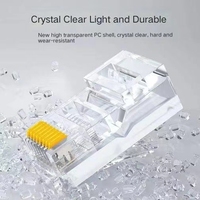 Prise modulaire CAT5E UTP RJ45 personnalisable en usine 8P8C 8 broches connecteur de câble Ethernet mâle Transparent CAT5E UTP RJ45 pour l'alimentation