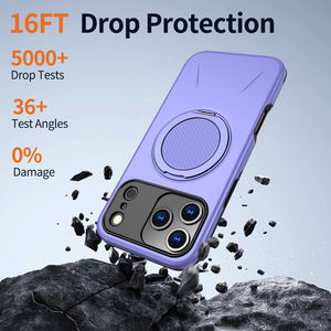 Étui magnétique robuste pour iPhone 17 Pro Max 16 15 14 13, antichoc, support de voiture avec béquille rotative à 360°, compatible Samsung - Product Image 4